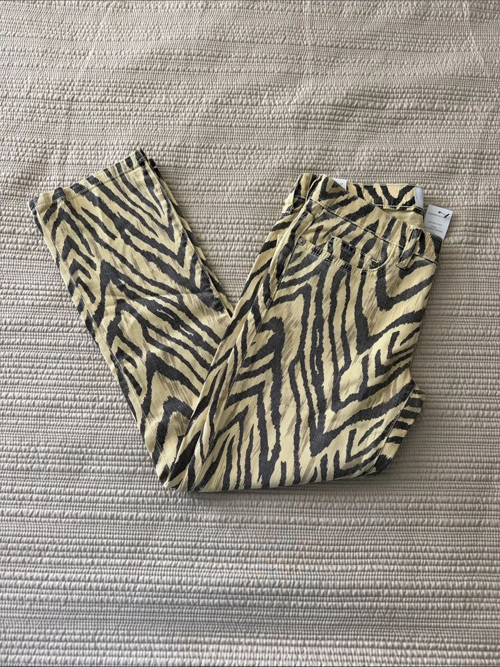 Current/Elliott The Ruby Crop in Natural Zebra Print jeans | Sz 24